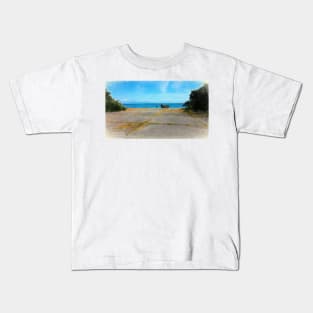 Woman by the sea Kids T-Shirt